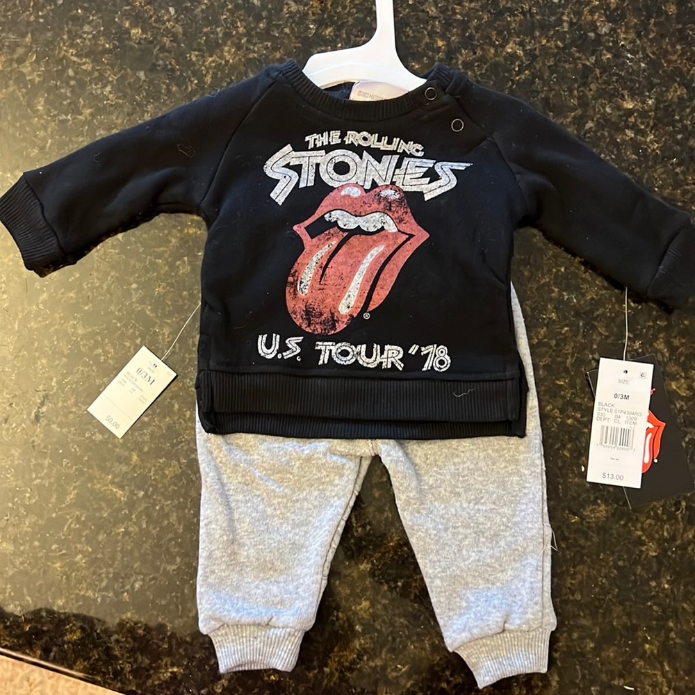 Rolling Stones 2 Piece Set 0-3 months